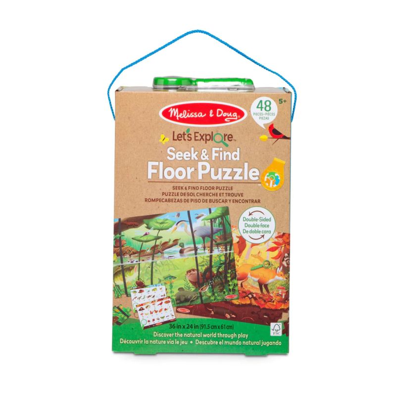 Puzzle dublu față Melissa & Doug – Let's Explore, 48 piese