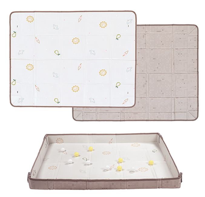 Covoraș de joc cu minge față-verso Taf Toys - Fold ′n Fun, alb