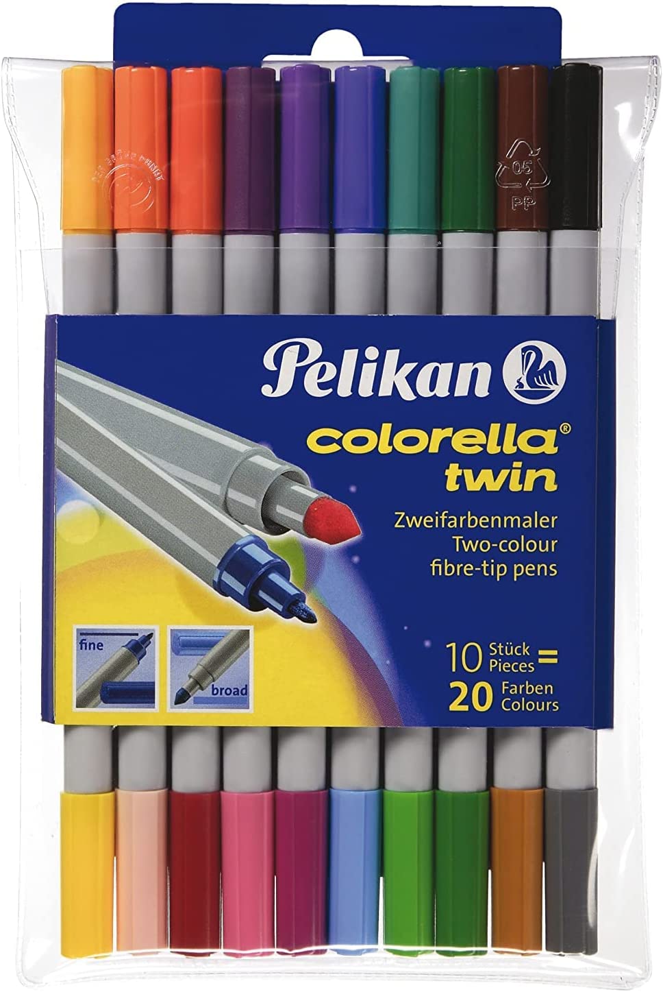 Carioci Colorella Twin C304, 20 Culori, Pelikan - imagine 2