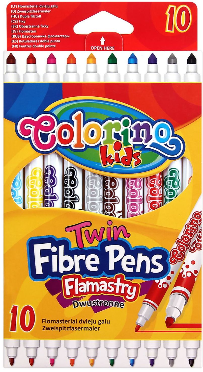Carioci cu doua capete Colorino Kids - 10 culori
