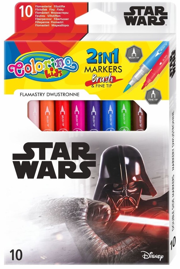 Markere cu 2 varfuri Colorino - Marvel Star Wars, 10 culori