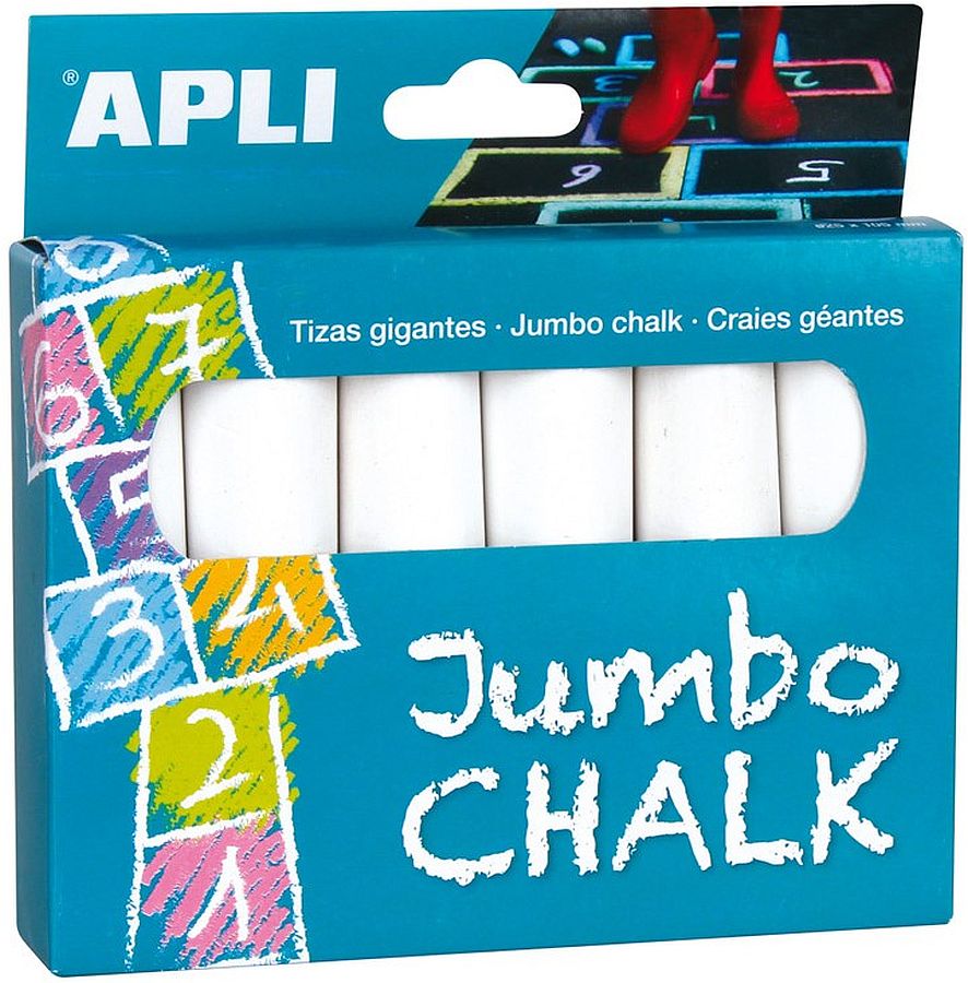 Crete jumbo Apli Kids - Albe, ø 25 х 105 mm, 6 buc