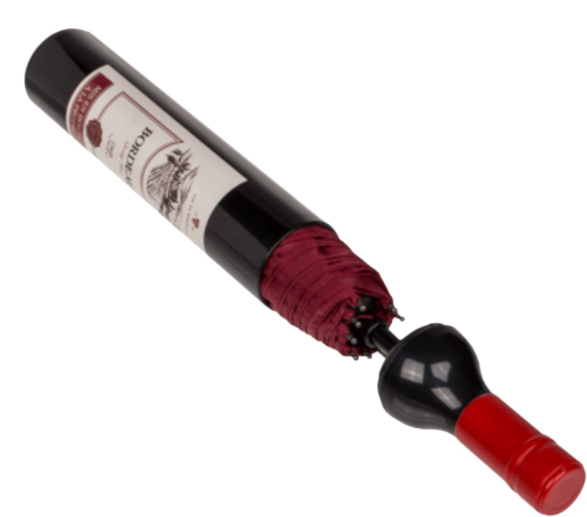 Umbrelă de buzunar Out of the Blue - Wine Bottle, bordo, 90 cm