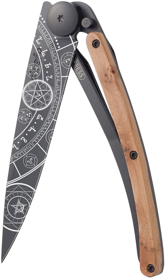 Cuțit de buzunar Deejo Juniper Wood - Esoteric, 37 g