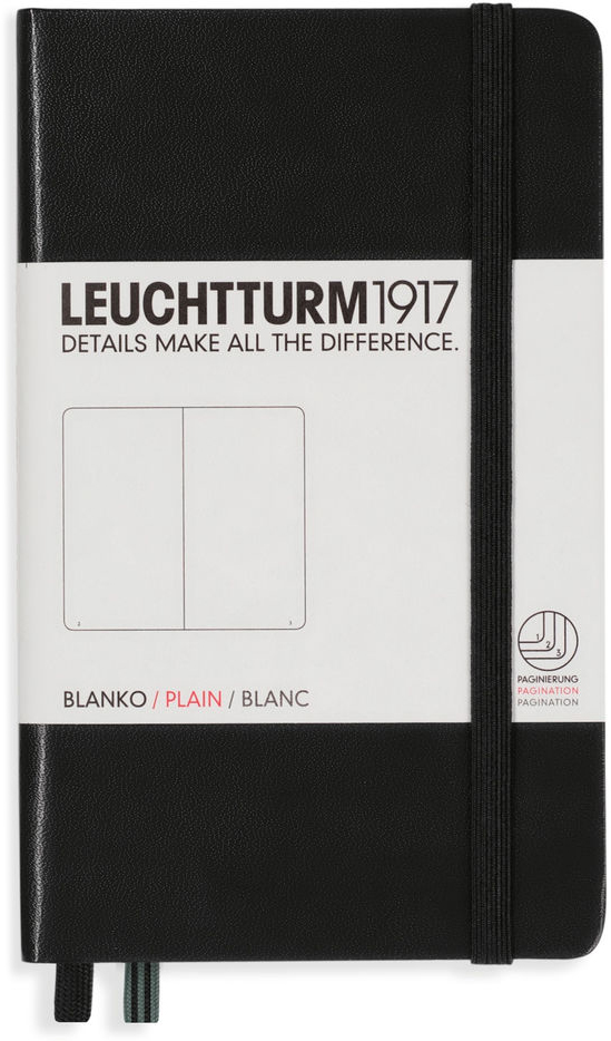 Agenda de buzunar Leuchtturm1917 - A6, pagini albe, Black