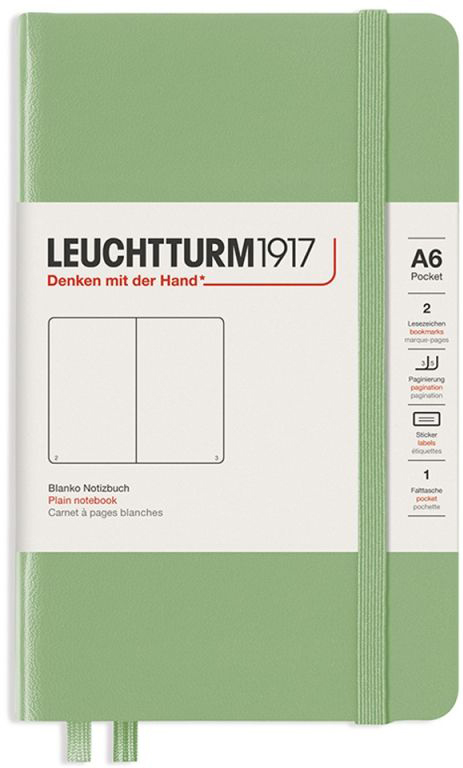 Caiet de buzunar Leuchtturm1917 - A6, foi albe, Sage