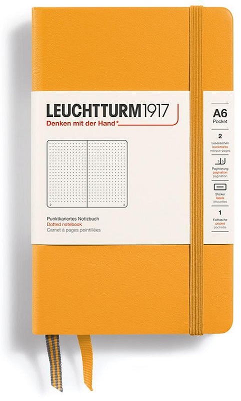 Caiet Leuchtturm1917 Rising Colors - A6, portocaliu, pagini cu puncte, copertă rigidă