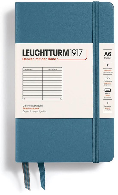 Caiet Leuchtturm1917 Rising Colors - A6, albastru deschis, liniat, copertă rigidă