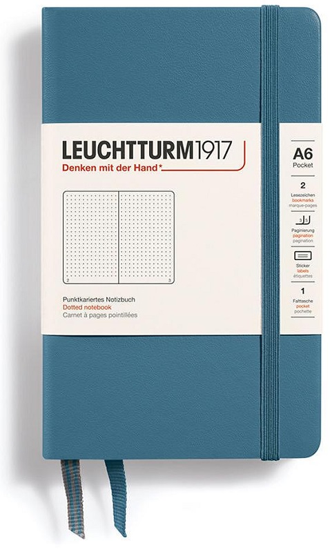 Caiet Leuchtturm1917 Rising Colors - A6, albastru deschis, pagini cu puncte, copertă rigidă