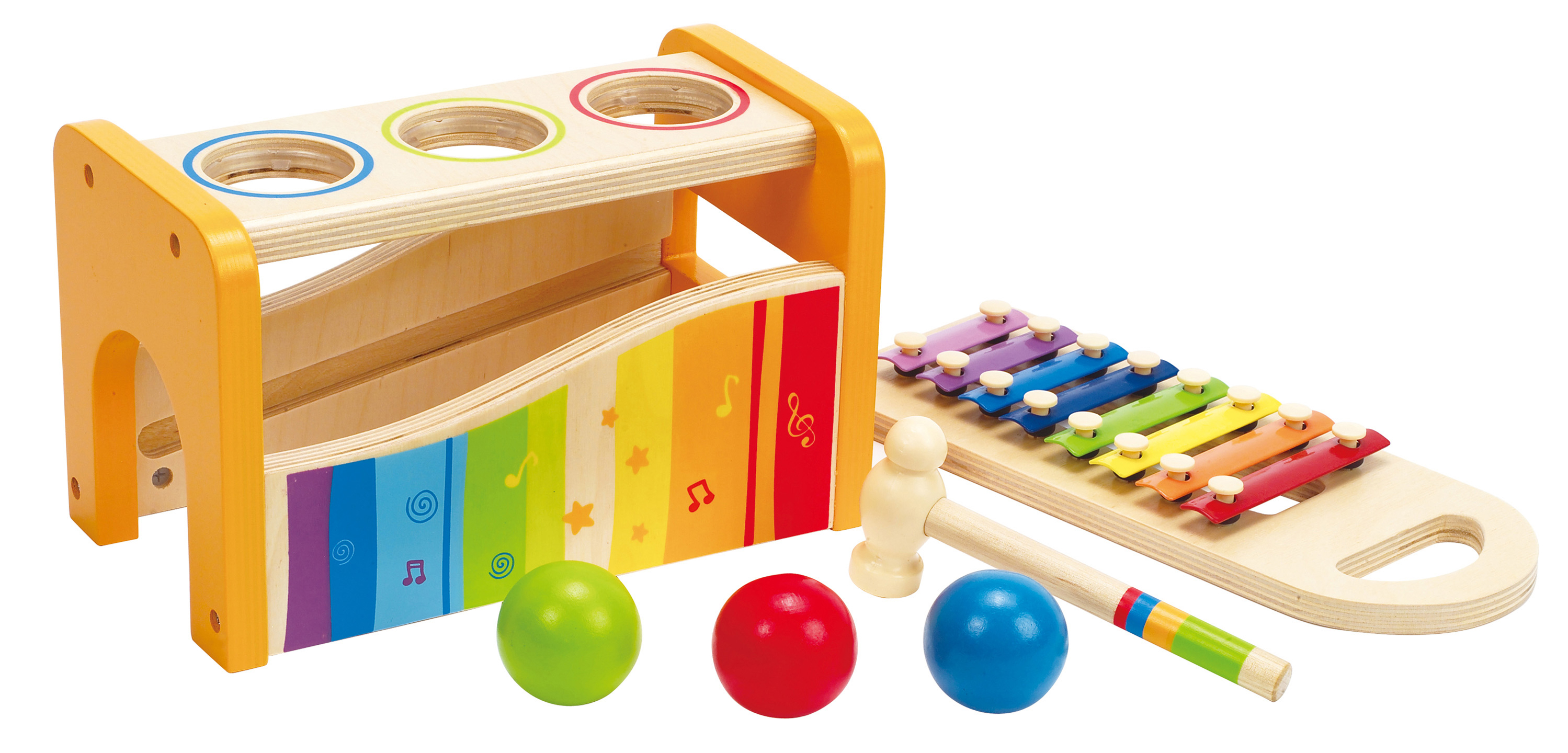 Set instrumente muzicale Hape - Xilofon cu ciocanas, din lemn