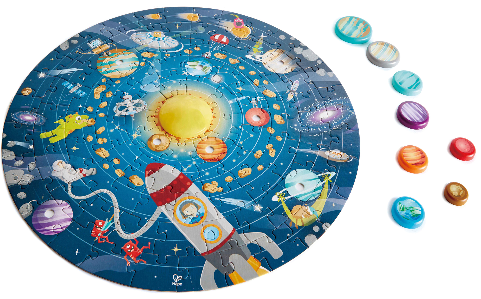 Puzzle. Sistemul Solar cu LED si planete din lemn - imagine 2