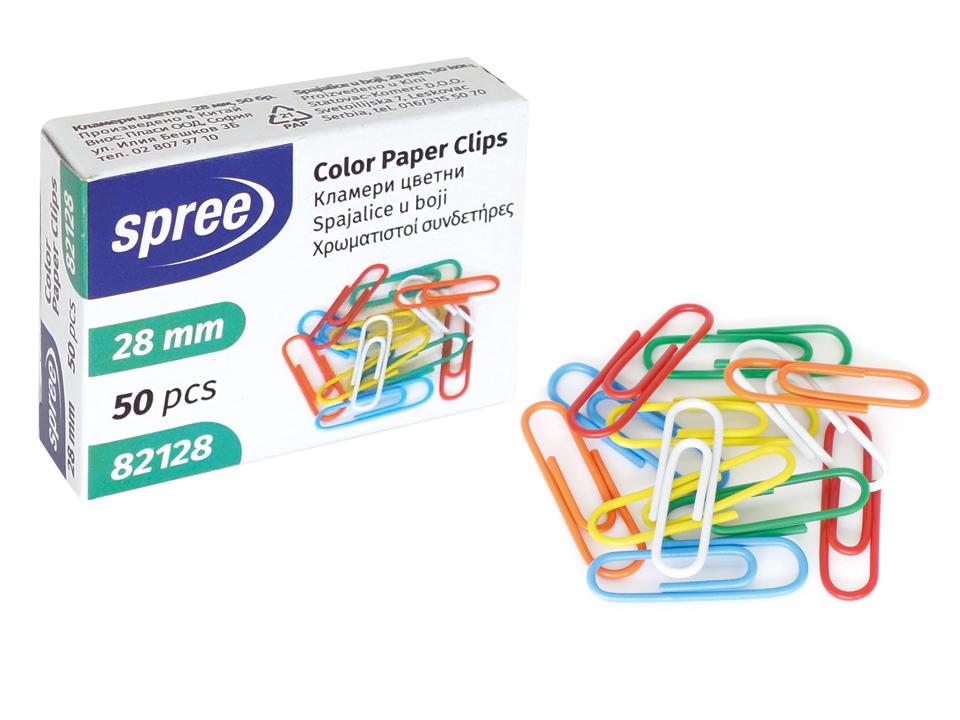 Agrafe colorate Spree - 28 mm, 50 buc.