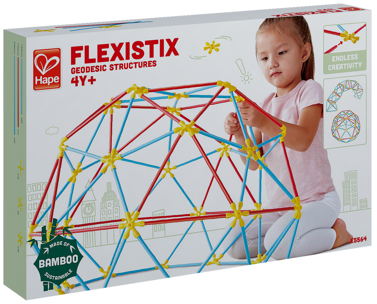 Constructor din bete de bambus Hape Flexistix - Constructii geodezice