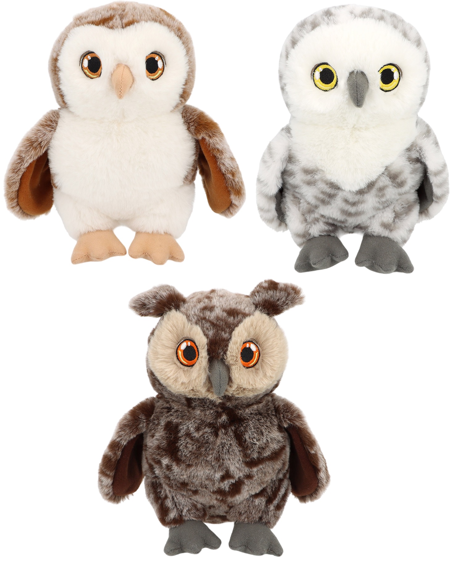 Jucărie de pluș ecologică Keel Toys Keeleco - Bufniță, 18 cm, asortiment