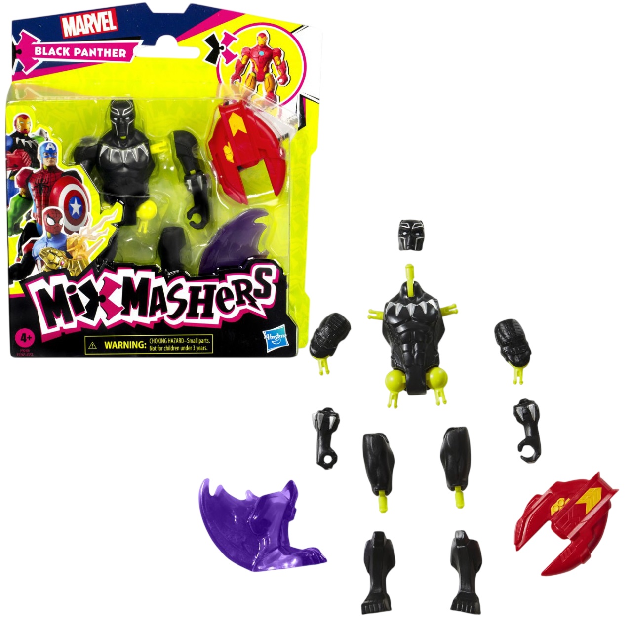 Figură de acțiune  Hasbro Marvel MixMashers - Black Panther, 12 cm