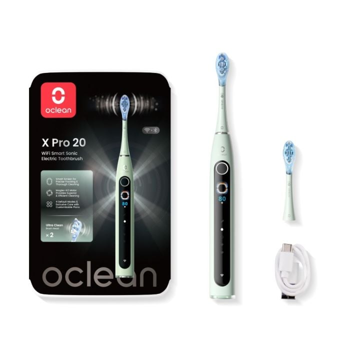 Periuță de dinți electrică Oclean - X Pro 20, 2 capete de periuță , verde