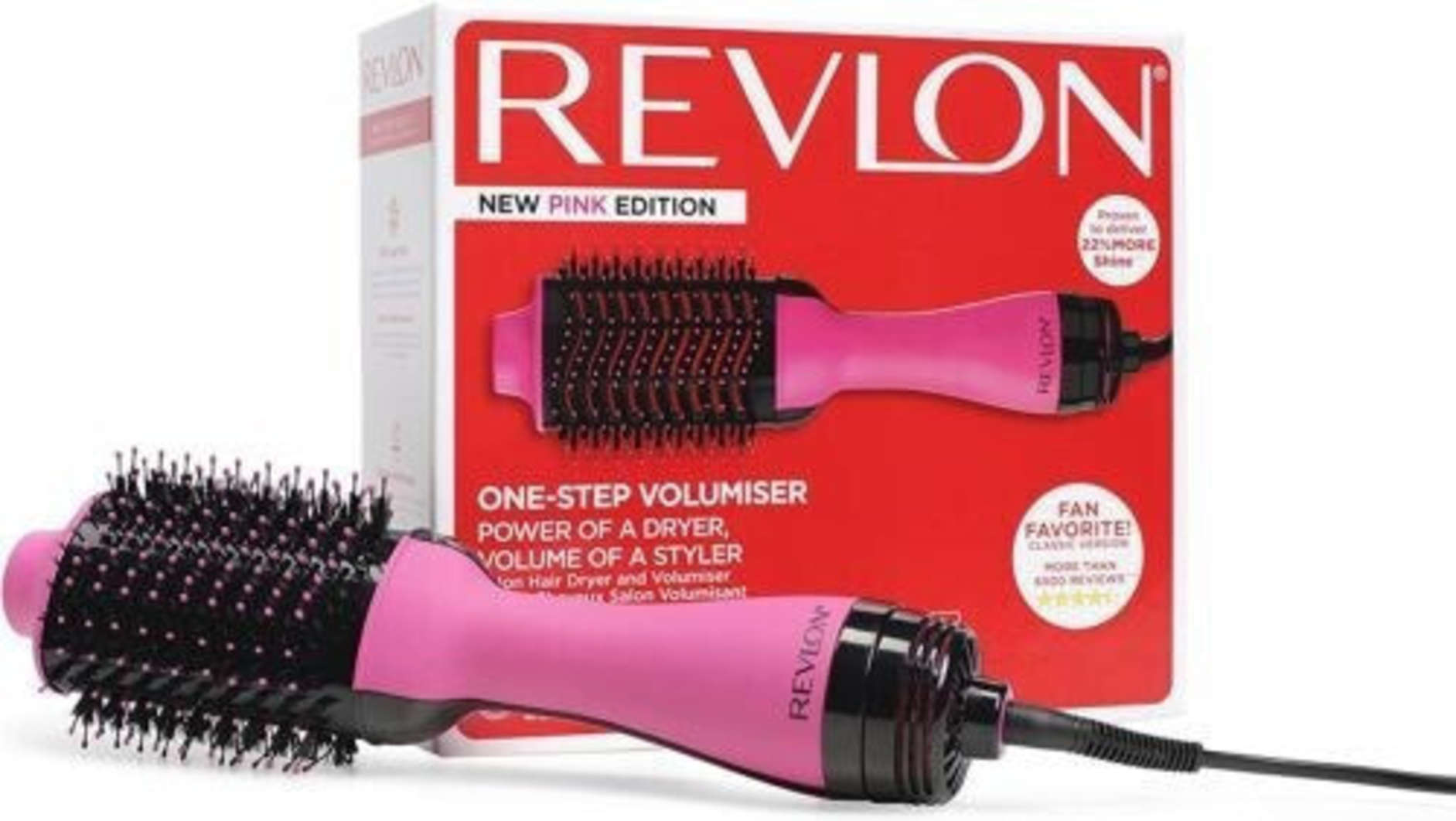 Perie electrică de păr Revlon - Salon One-Step, RVDR5222PE, 1100W, roz
