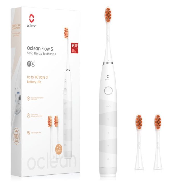 Periuță de dinți electrică Oclean - Flow S,  3 capete de periuță , alb