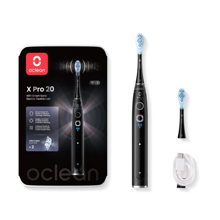 Periuță de dinți electrică Oclean - X Pro 20, 2 accesorii, neagră