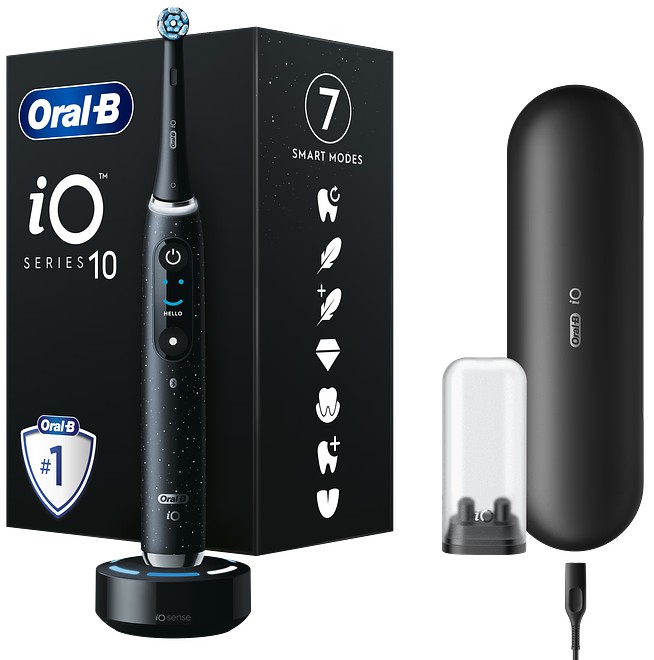 Periuță de dinți electrică Oral-B - iO S10 3/14/6, 1 duză, neagră