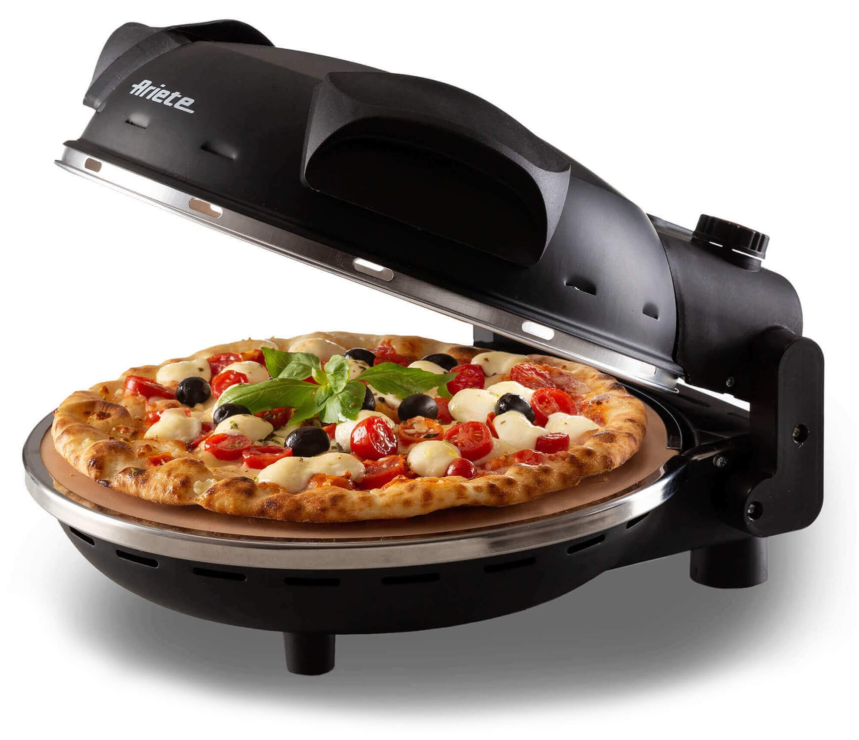 Cuptor electric pentru pizza Ariete - Pizza in 4 Minutes, 1200W, 32 cm, negru
