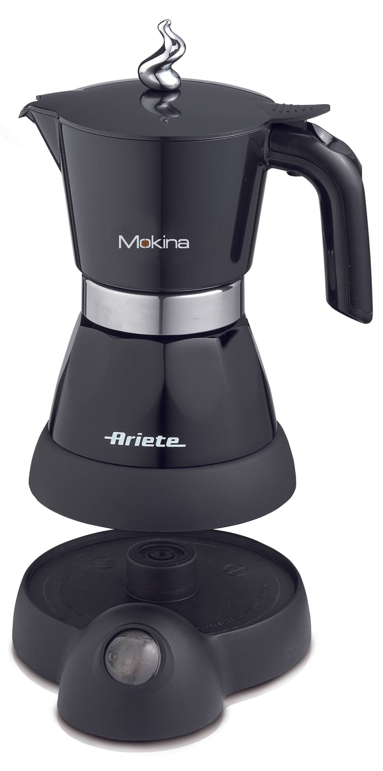 Cafetieră electrică Ariete – Moka Aroma, 1358, 400W, neagră