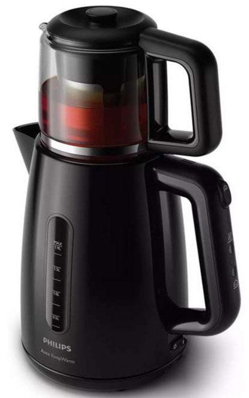 Fierbător electric Ceainic Philips - HD7301/00, 1700W, 1.9 l, negru