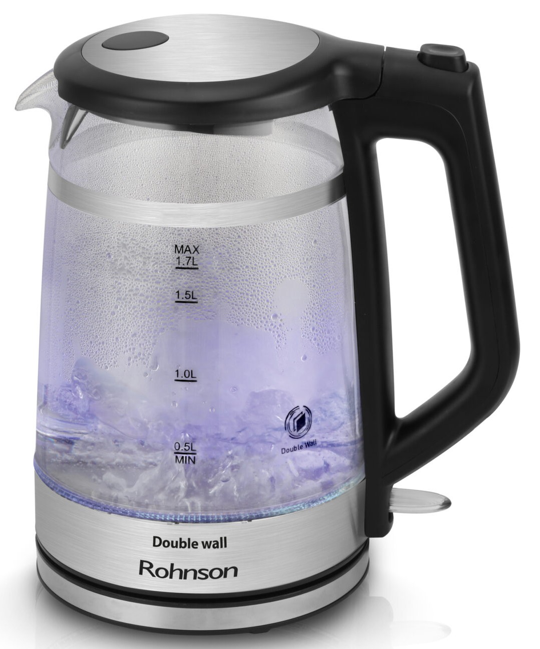 Fierbător electric Rohnson - R-7645, 2200W, 1.7l, argintiu