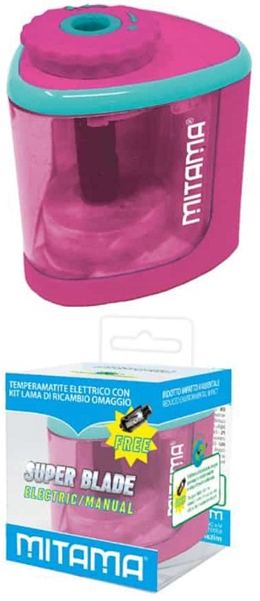 Ascuțitoare electrică de creioane Mitama Super Blade - roz