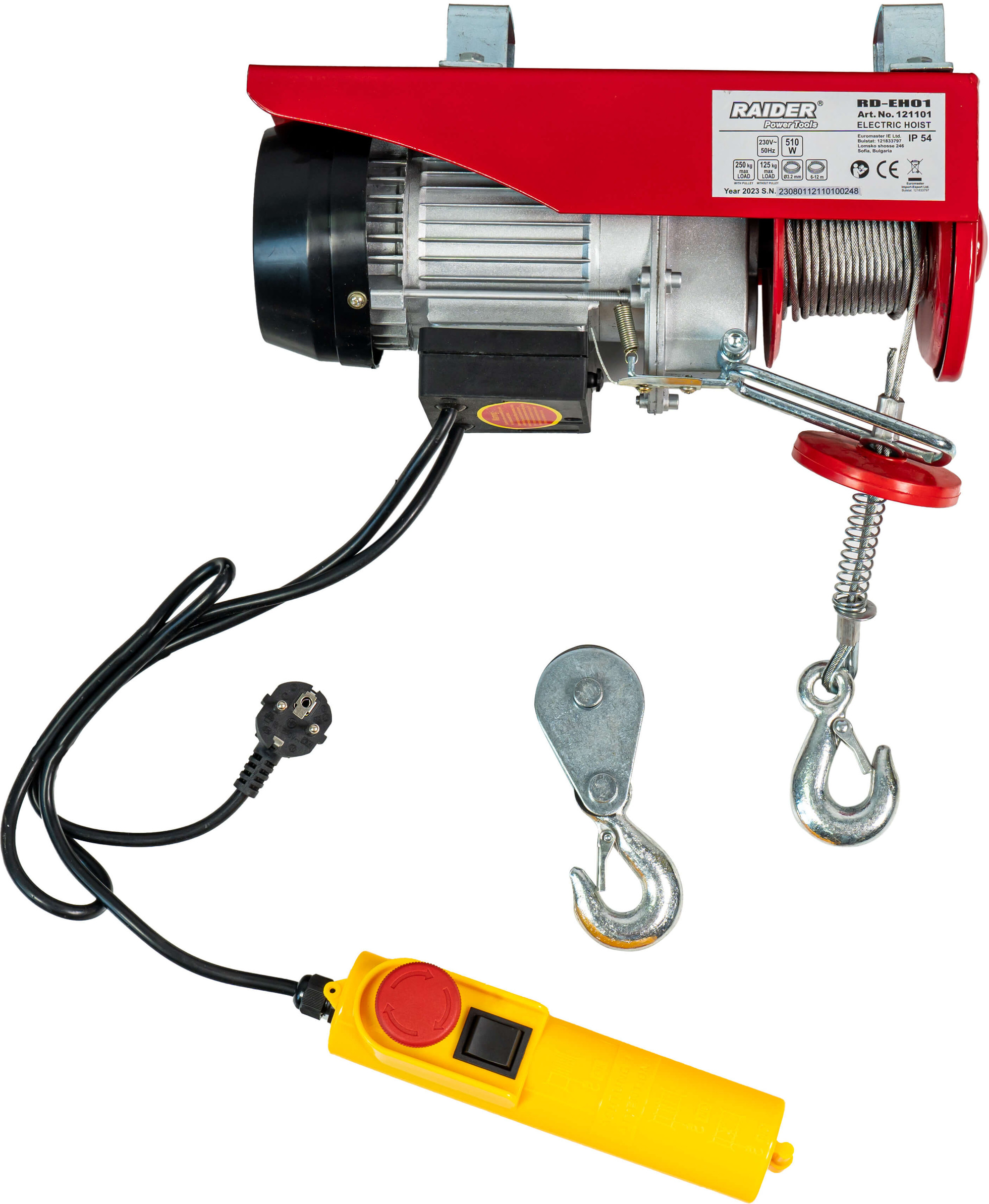 Palan electric Raider - RD-EH01, 510W, 250 kg, 6m