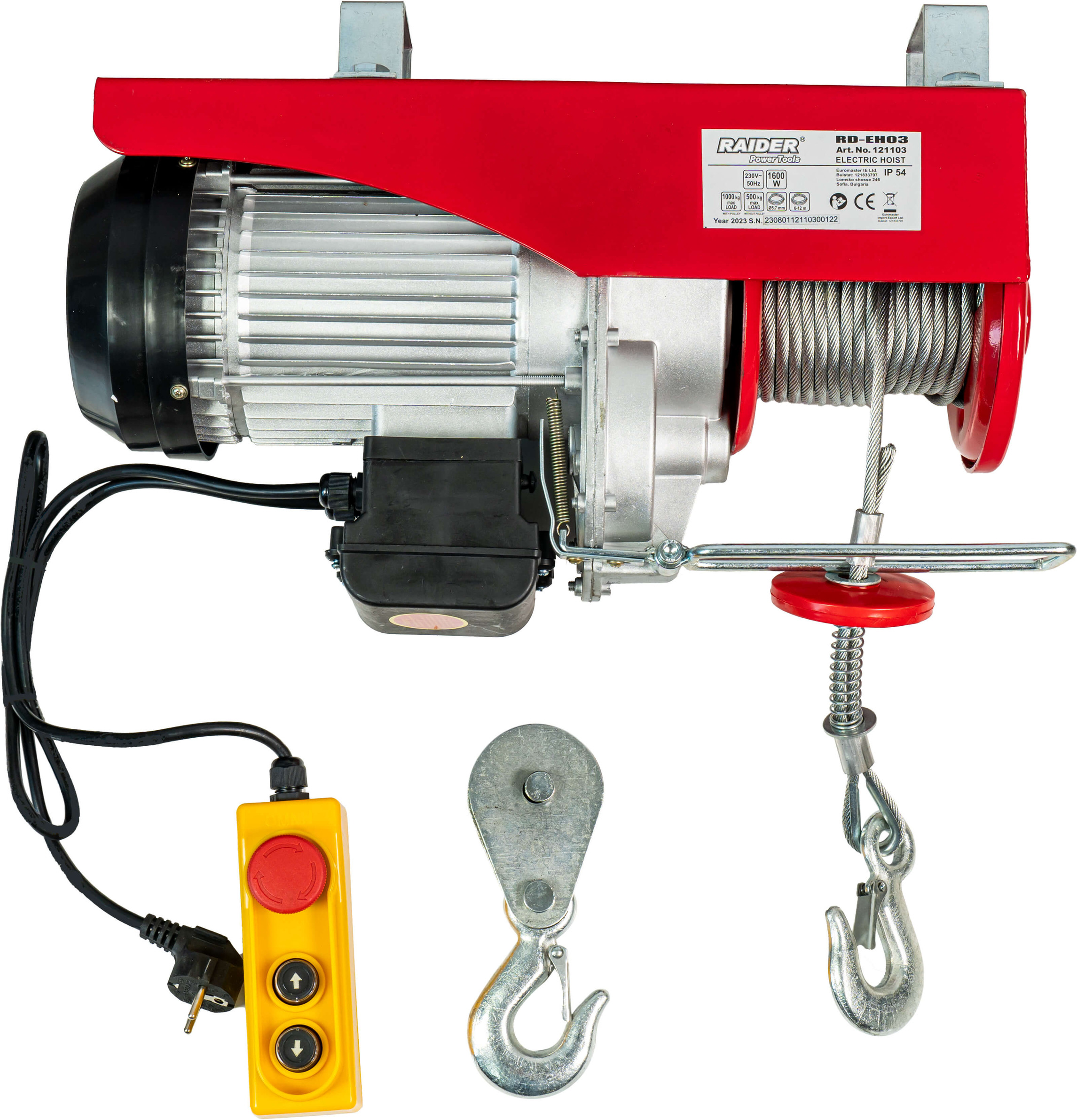 Palan electric Raider - RD-EH03, 1600W, 1000 kg, 6m