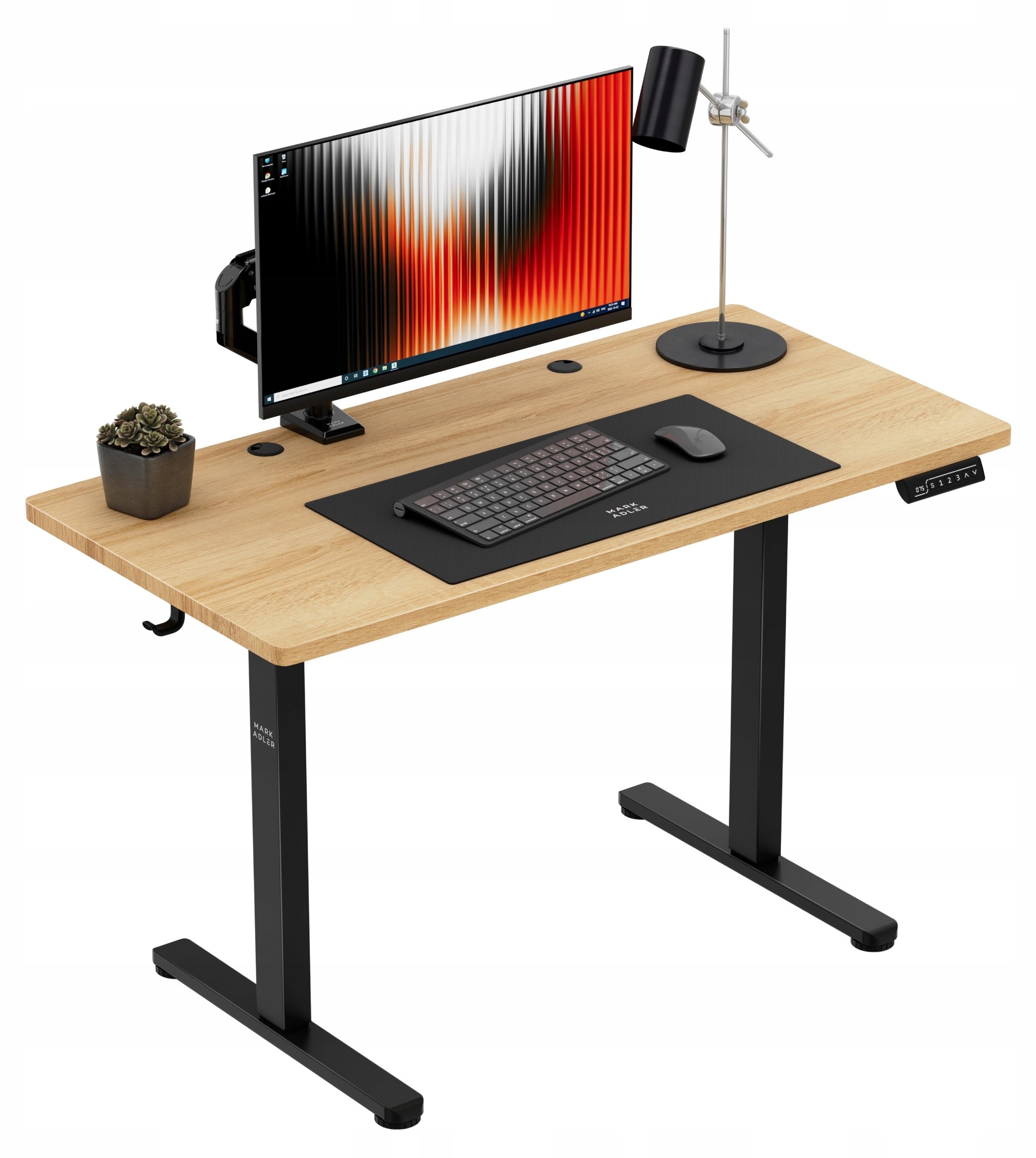 Birou electric Mark Adler – Leader 6.9, 120 x 60 cm, bej/negru