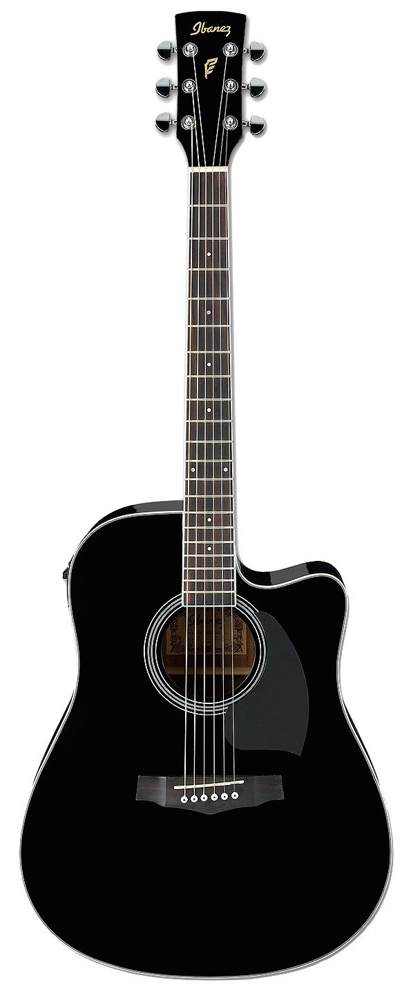 Chitara electrica acustica Ibanez - PF15ECE, Negru lucios