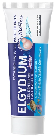 Elgydium Junior Pastă de dinți gel, aromă de gumă de mestecat, 7-12 ani, 50 ml