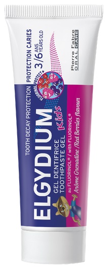 Elgydium Kids Pastă de dinți gel, fructe de pădure, 3-6 ani, 50 ml