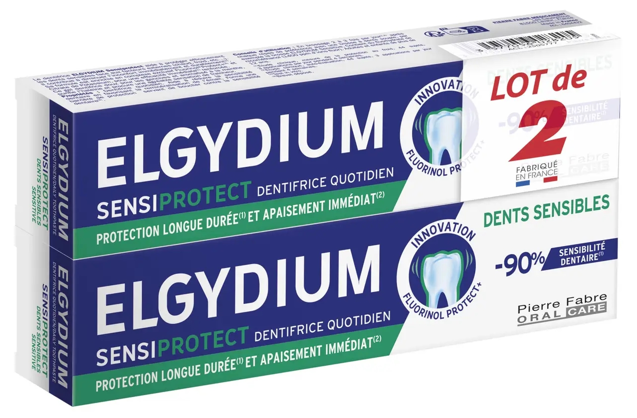 Elgydium Set Sensiprotect - Pastă pentru dinți sensibili, 2 х 75 ml
