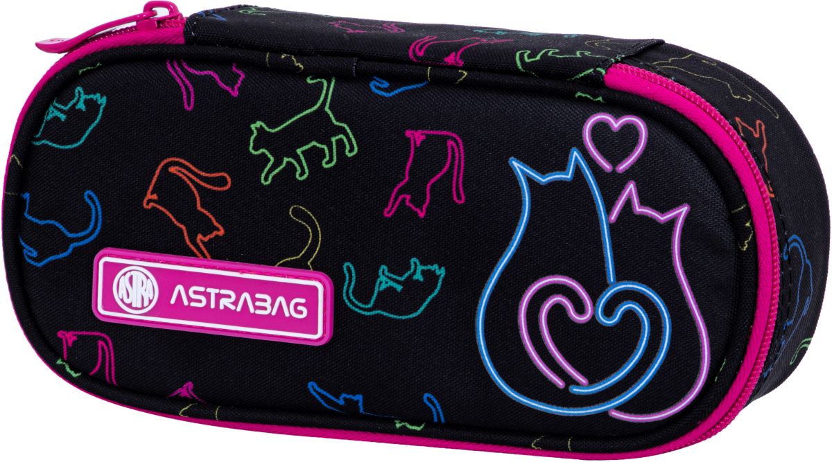 Penar școlar eliptic Astra Head - Cat love, 1 fermoar