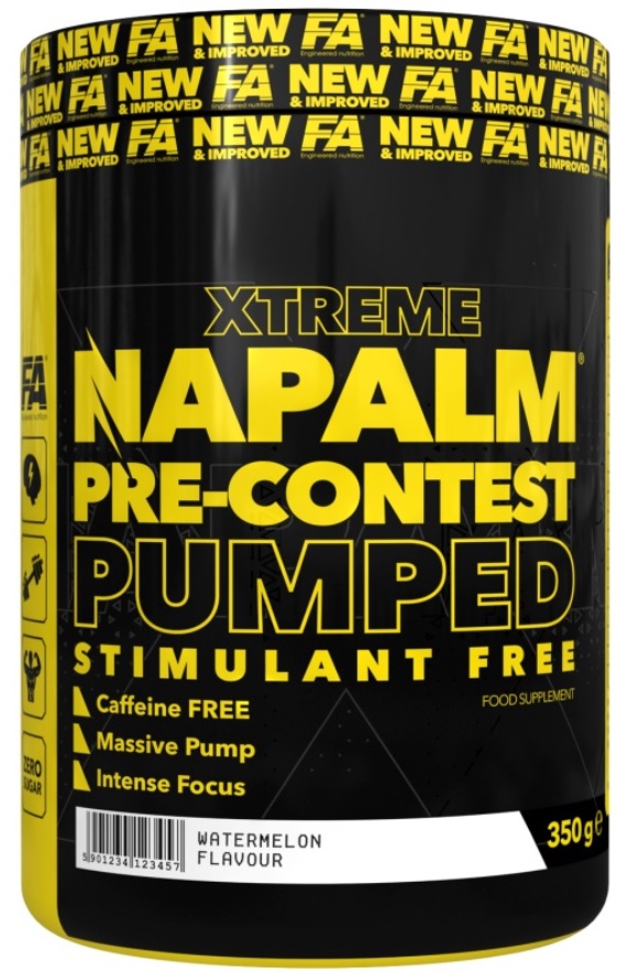 Xtreme Napalm Pre-Contest Pumped, Stimulant Free, pepene verde, 350 g, FA Nutrition