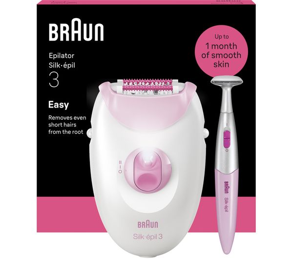 Epilator Braun - SE 3-202, 2 trepte, cu trimer, alb