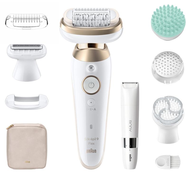 Epilator Braun - SES 9-481 3D, 2 trepte, + trimer, alb