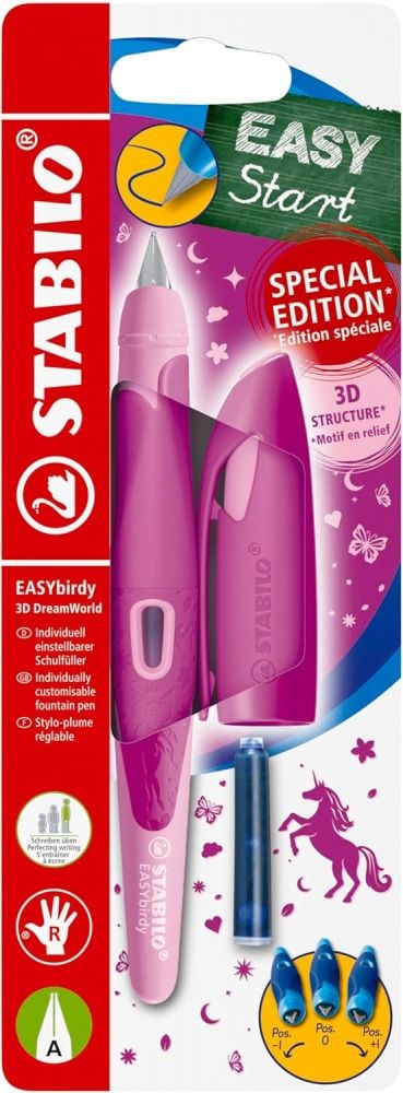 Pix ergonomic Stabilo - 3D DreamWorld , Pentru mâna dreaptă, Roz