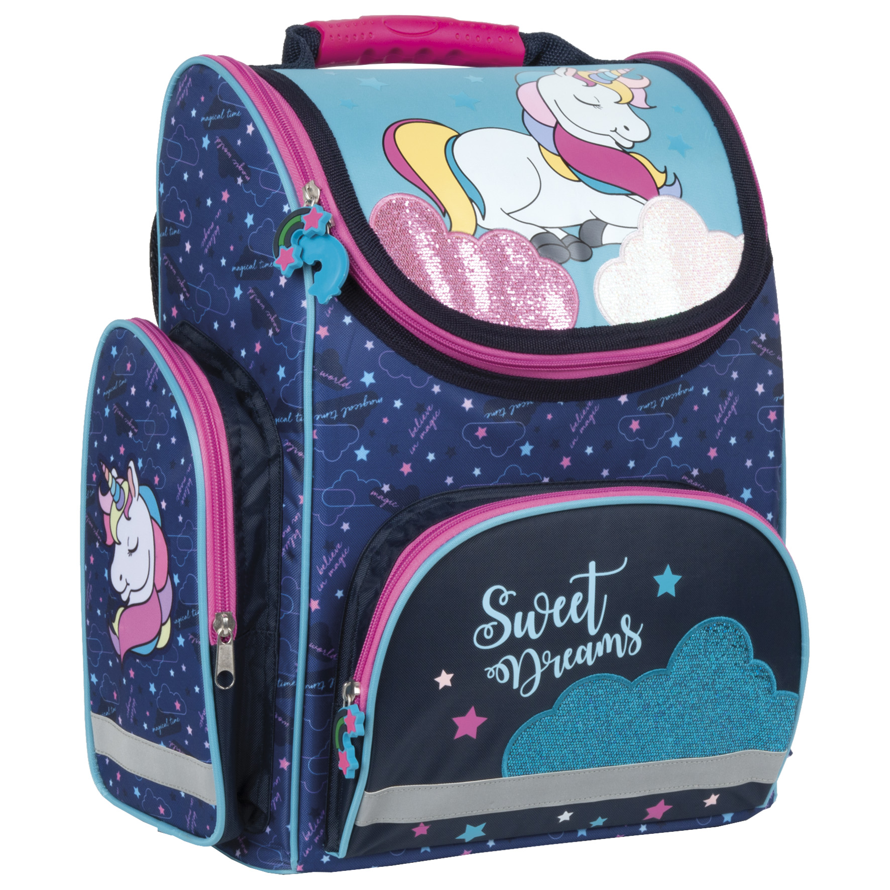 Ghiozdan scolar ergonomic Derform - Unicorn, cu 1 compartiment