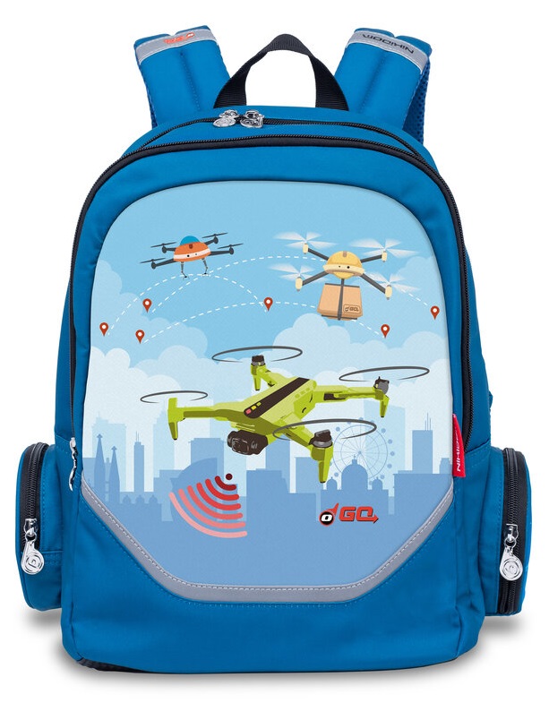 Ghiozdan școlar ergonomic Nikidom Roller Go - Drones