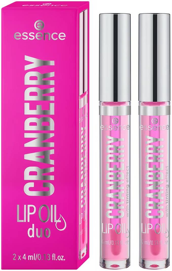 Essence Set - Luciu de buze Cranberry, 2 х 4 ml