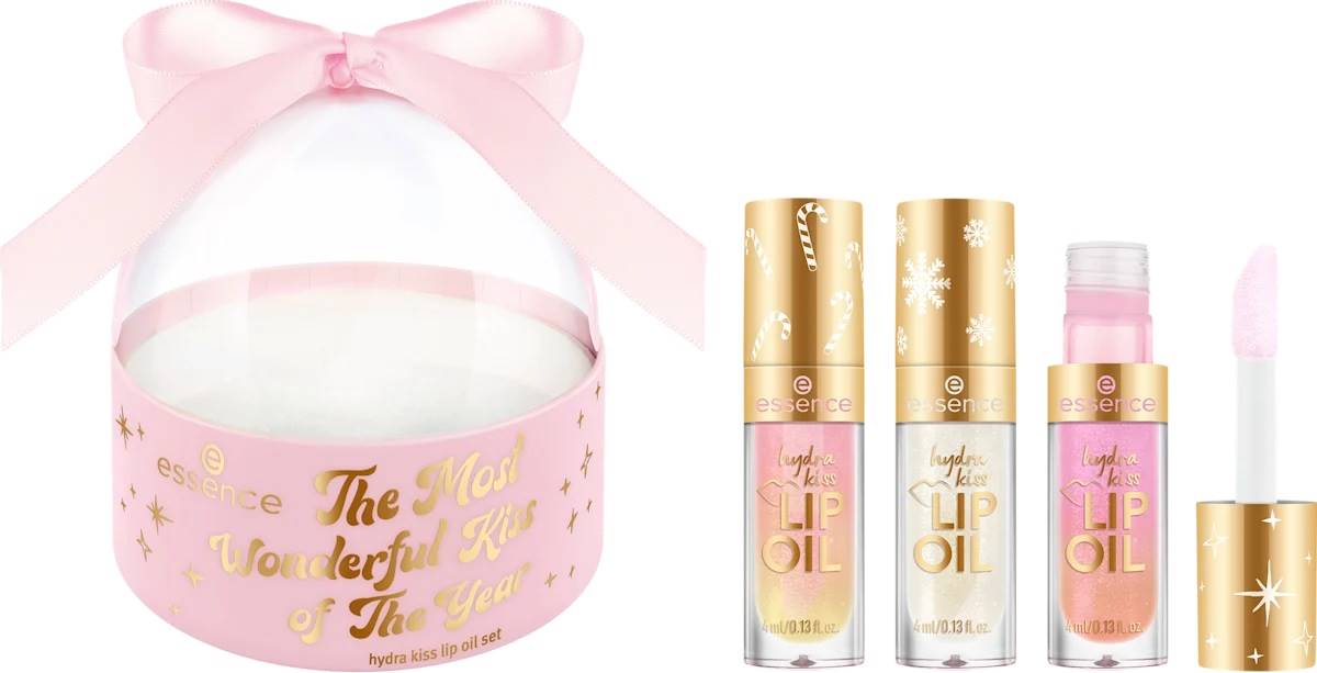 Essence Set The Most Wonderful Kiss Of The Year - Ulei de buze, 3 x 4 ml