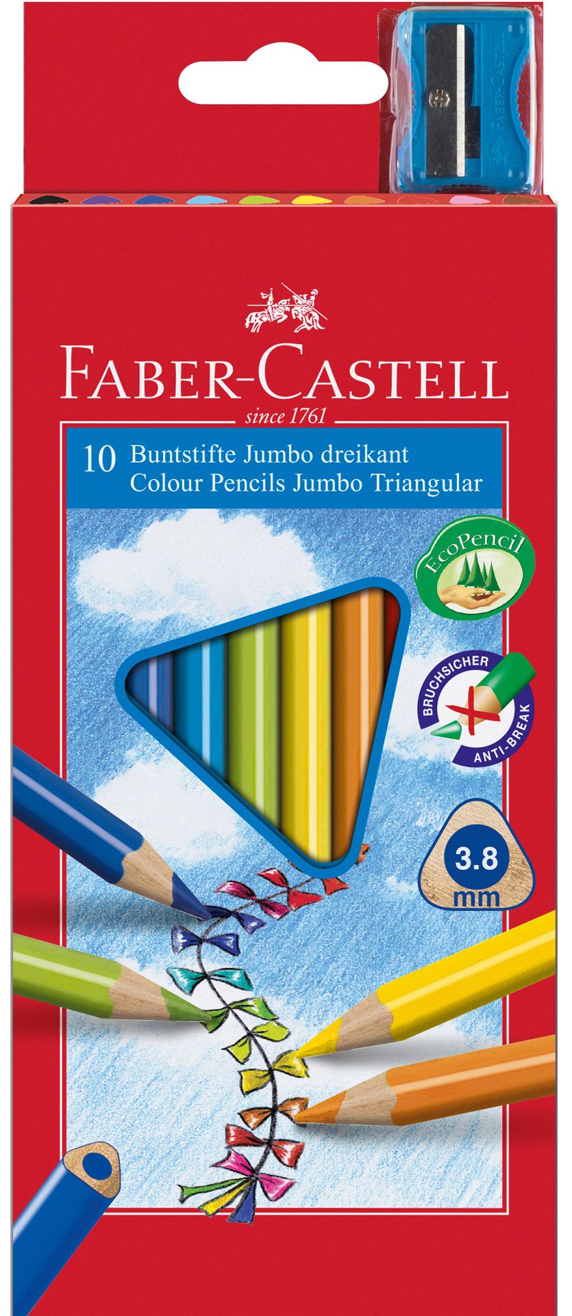 Creioane colorate 10 culori Jumbo + Ascutitoare - imagine 3