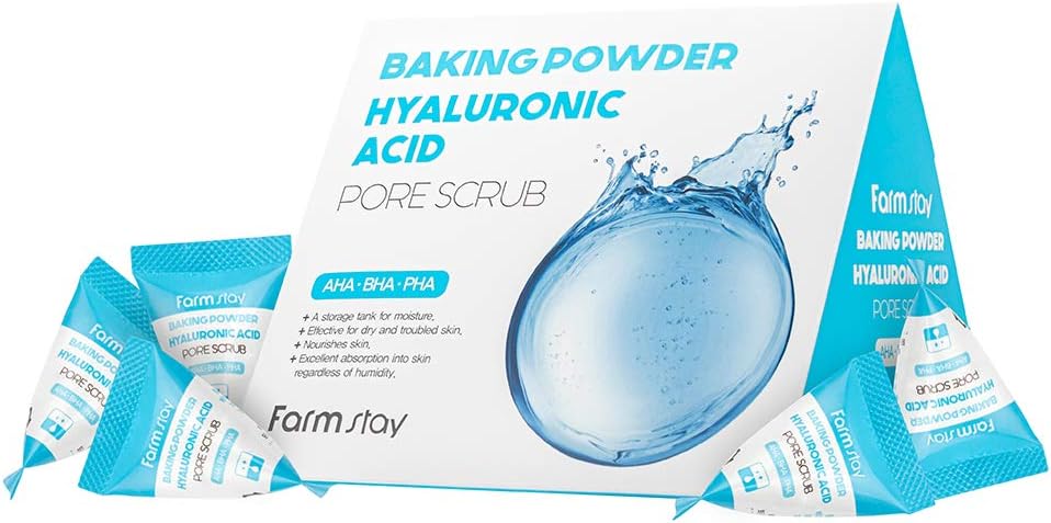 FarmStay Hyaluronic Acid Scrub facial Baking Powder, 25 x 7 g