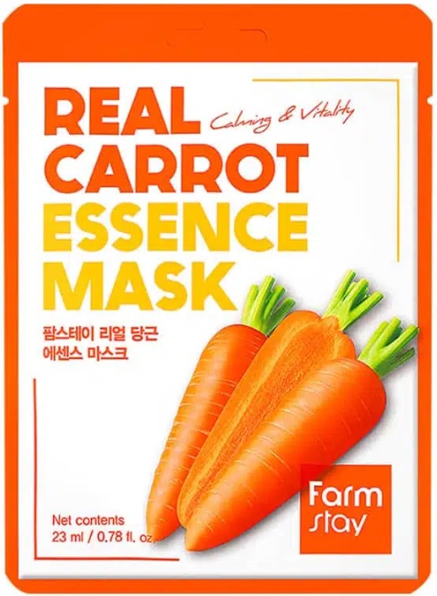 FarmStay Real Essence Mască de față folie Carrot, 23 ml