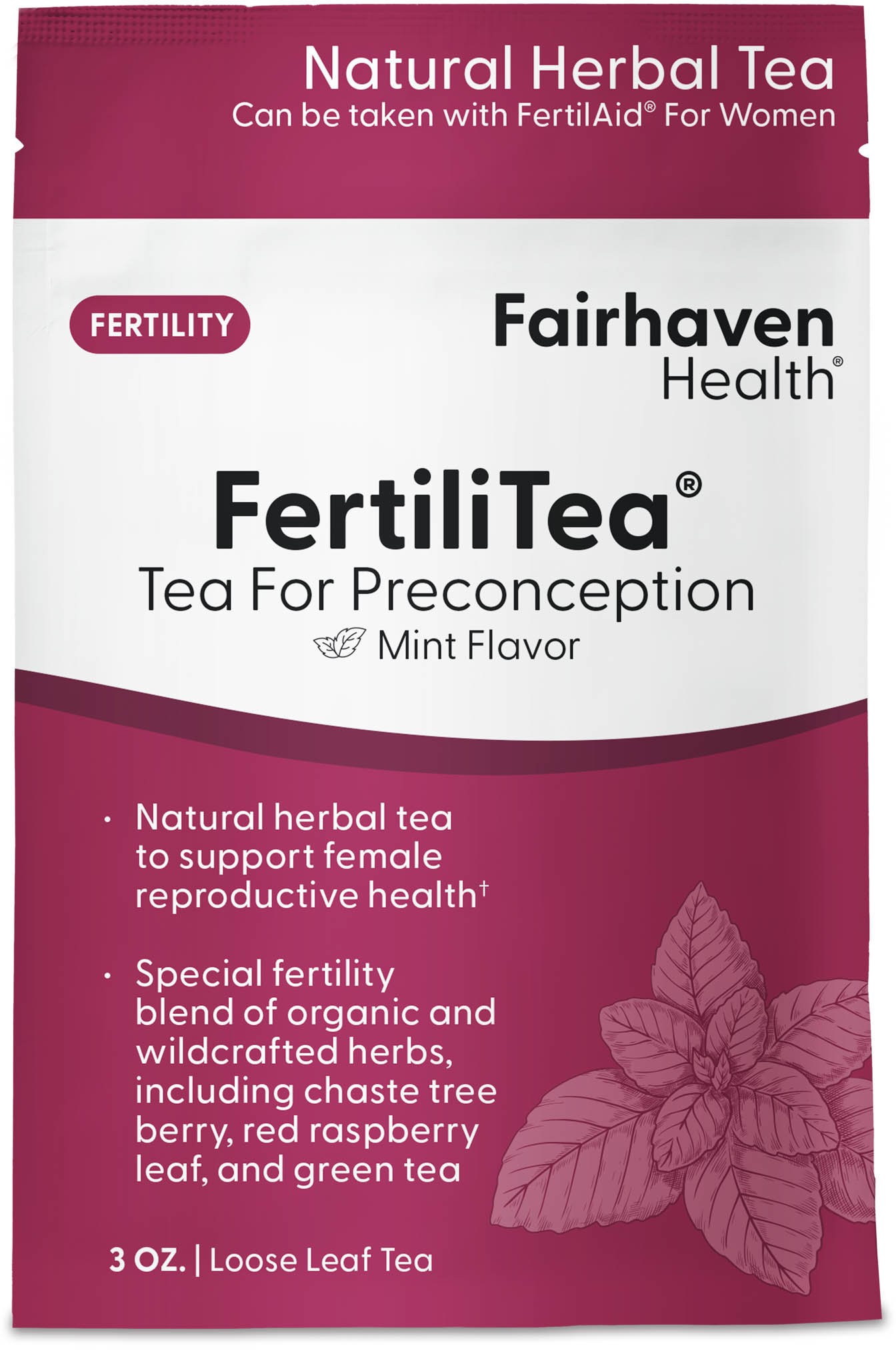 Ceai FertiTea pentru femei, 85 g, Fairhaven Health