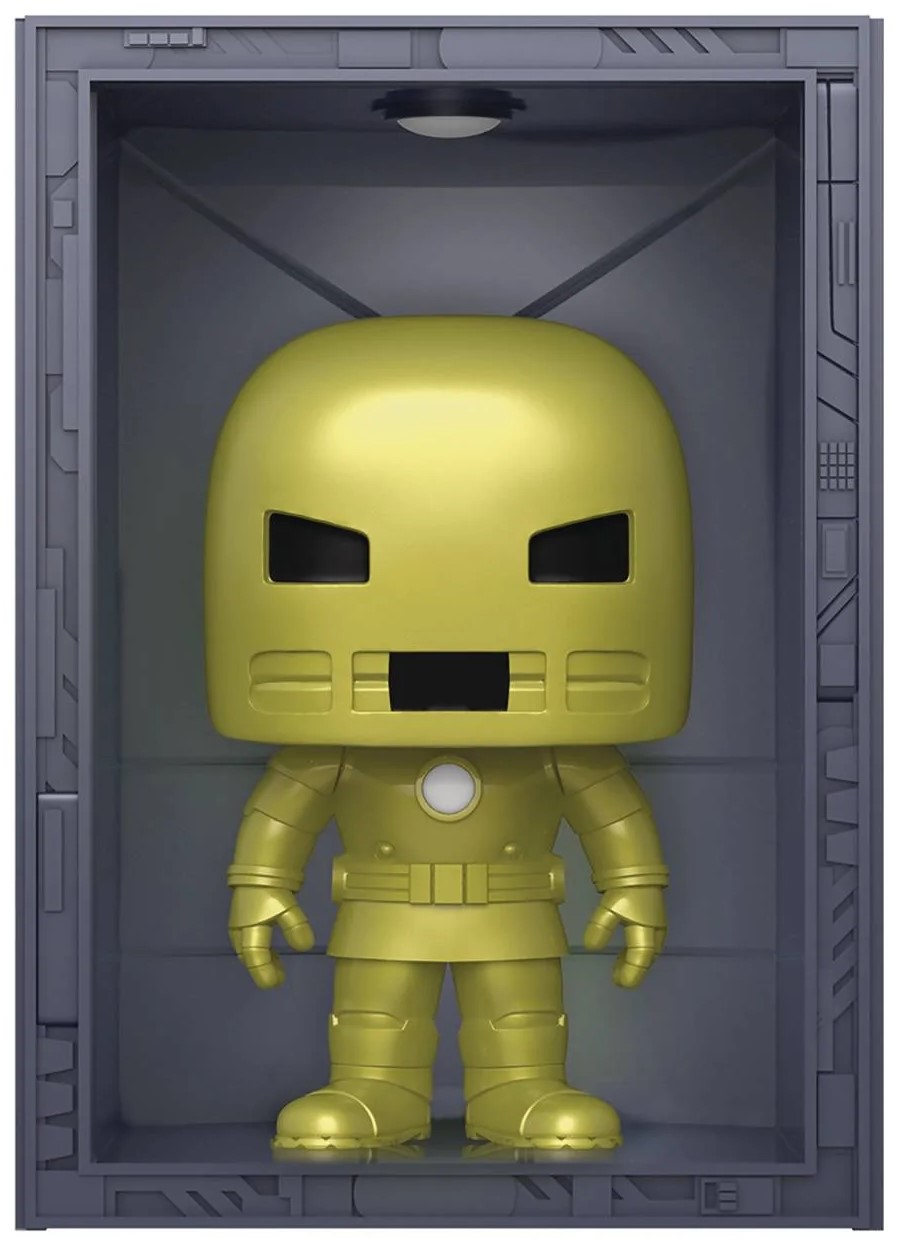 Figurina Funko POP! Deluxe: Iron Man - Hall of Armor (Model 1 Golden Armor) (Metallic) (PX Previews Exclusive) #1035